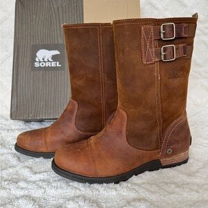 Sorel Brown Leather Boots with Buckle Detail